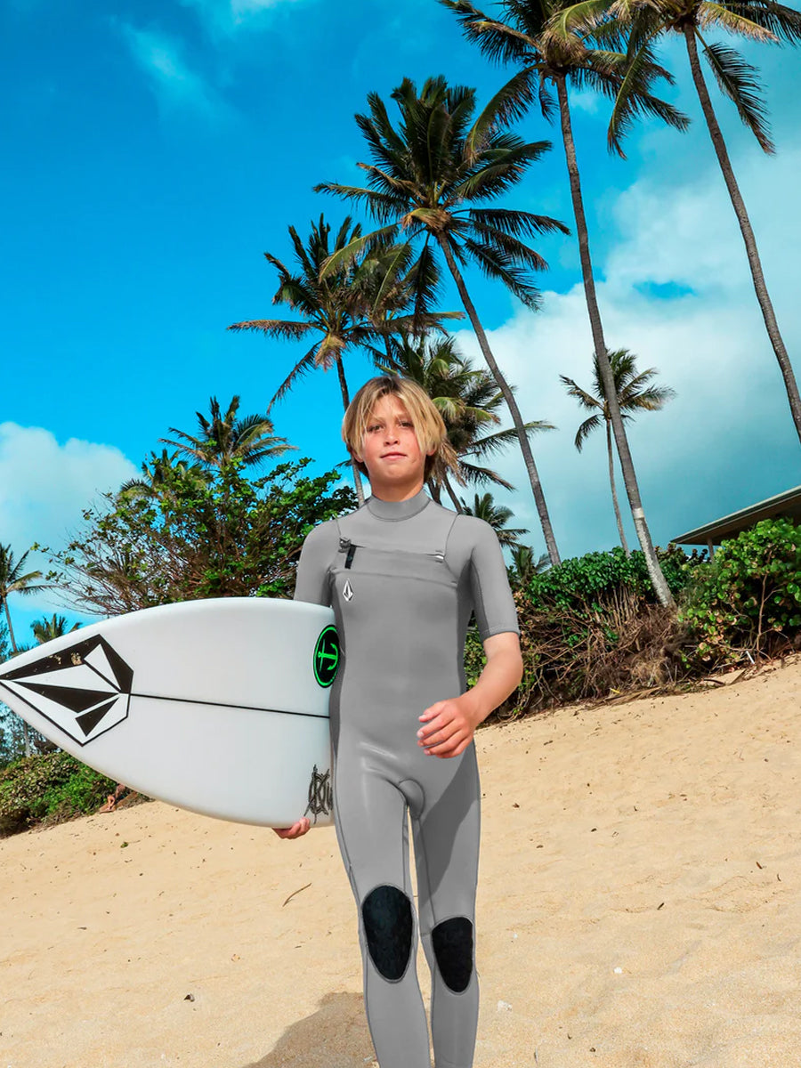 Volcom 2mm Chest Zip Short Sleeve Full Suit - Boys